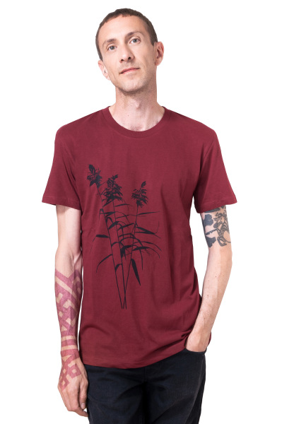 Bio- & Fairtrade-Männershirt Schilf, weinrot L