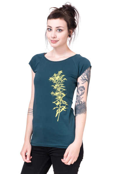 Bio- & Fairtrade-Frauenshirt Goldraute, dunkelgrün L