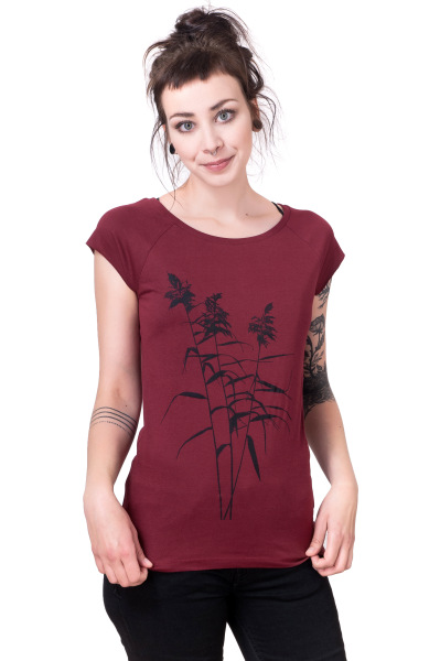 Bio- & Fairtrade-Frauenshirt Schilf, ruby M