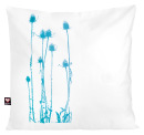 Kissenbezug Distel türkis auf weiß 40*40
