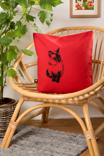 Kissenbezug Katze rot 40*40