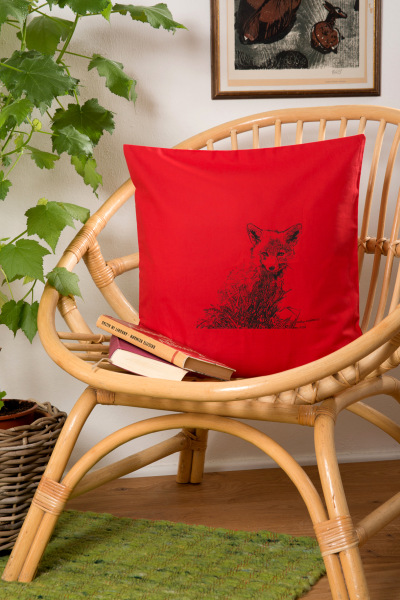 Bio-Kissenbezug Fuchs rot 40x40 cm