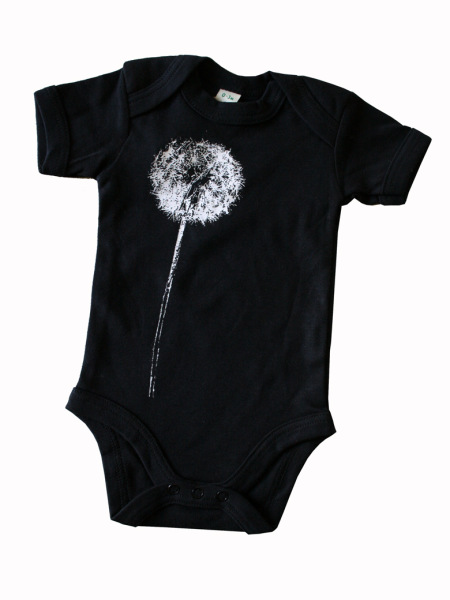 Bio-Babybody Pusteblume, schwarz 12-18 Monate (Gr. 76-86)