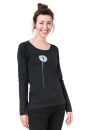 Frauen Longsleeve Pusteblume schwarz