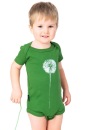 Bio-Babybody Pusteblume, grün S (0-3 Monate)