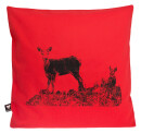 Bio-Kissenbezug Hirsche rot 40x40 cm