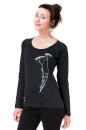 Frauen Longsleeve Schafgarbe schwarz