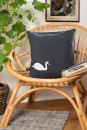 Bio-Kissenbezug Schwan anthrazit 40*40 cm