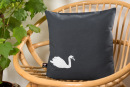 Bio-Kissenbezug Schwan anthrazit 40*40 cm