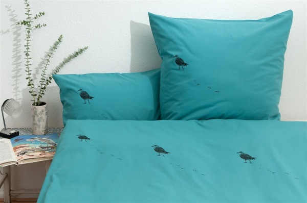 Bettwäsche Möwe türkis 155*220 & 80*80 cm