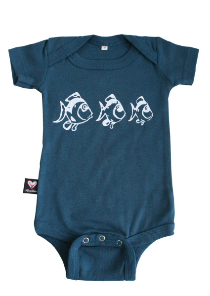 Babybody Fische petrol