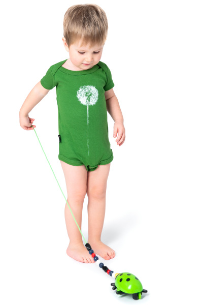 Bio-Babybody Pusteblume, grün XL (12-16 Monate)