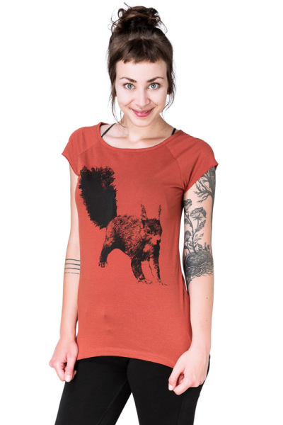 Bio- & Fairtrade-Frauenshirt Eichhörnchen, foxy L