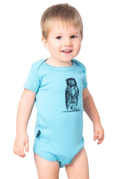 Babybody Eule hellblau