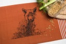 Handgewebtes Geschirrtuch Junger Fuchs, foxy