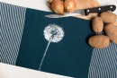 Handgewebtes Geschirrtuch Pusteblume petrol