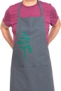 Bio- & Fair-Trade-Schürze Petersilie handgewebt, grau