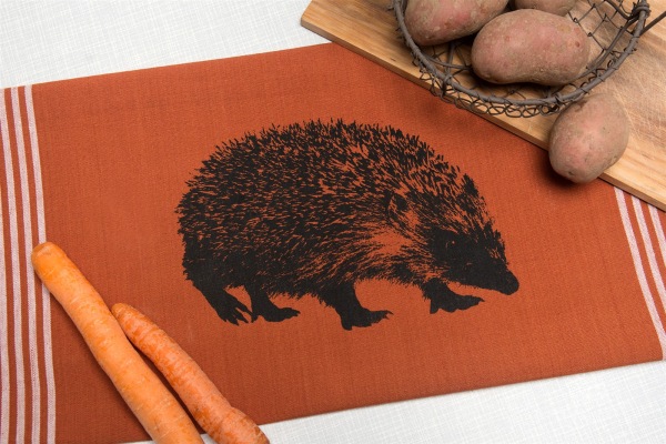 Bio&Fair-Trade Geschirrtuch handgewebt Igel, foxy