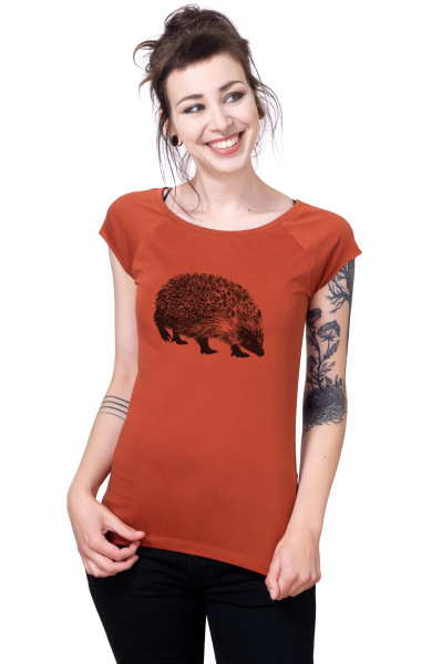 Bio- & Fairtrade-Frauenshirt Igel, foxy