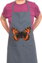 Bio- & Fair-Trade-Schürze Schmetterling handgewebt, grau