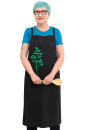 Bio- & Fair-Trade-Schürze Petersilie handgewebt, schwarz