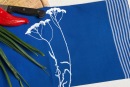 Handgewebtes Geschirrtuch Schafgarbe blau