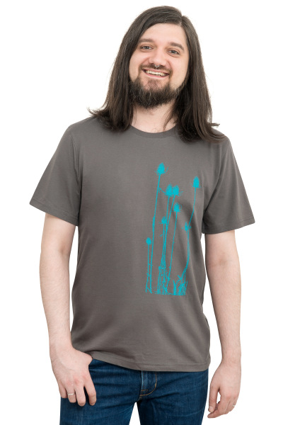 Männershirt Kenia Distel dunkelgrau