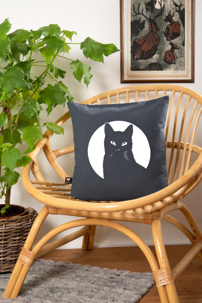 Kissenbezug Schwarzer Kater anthrazit 40*40
