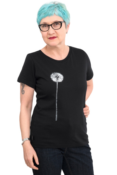 Fair-Trade-Frauenshirt Pusteblume *made in Kenia*, schwarz XL