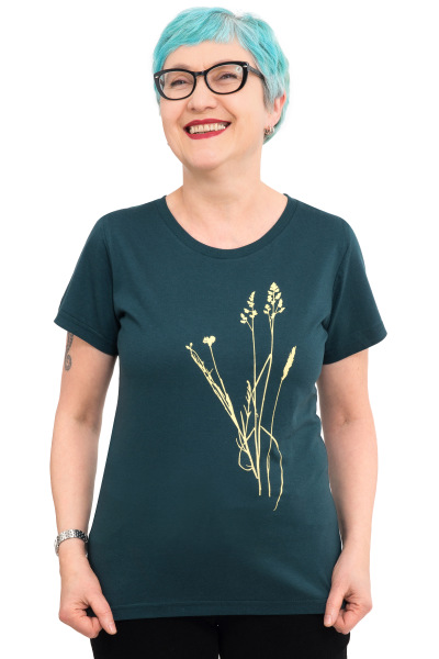 Fair-Trade-Frauenshirt Naturwiese *made in Kenia*, dunkelgrün L
