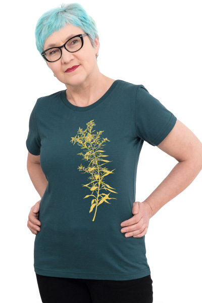 Fair-Trade-Frauenshirt Goldraute *made in Kenia*, dunkelgrün XS
