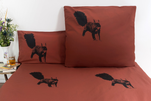 Bio-Bettwäsche Eichhörnchen, foxy 135*200 & 80*80 cm