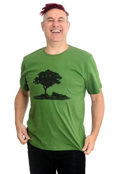 Männershirt Kenia Baum im Oderbruch leaf green