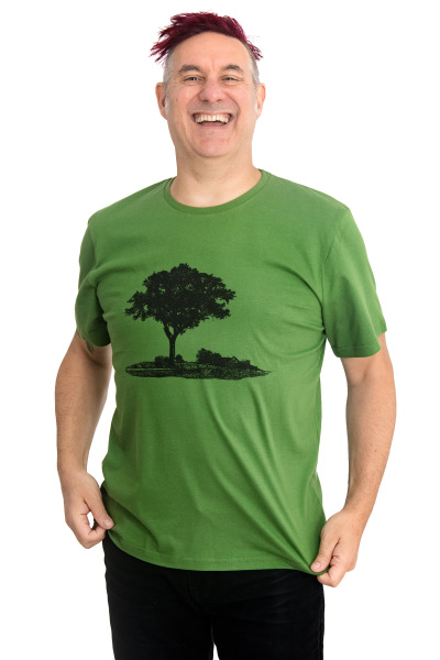 Männershirt Kenia Fair Trade Baum in Oderbruch, leaf green XXL