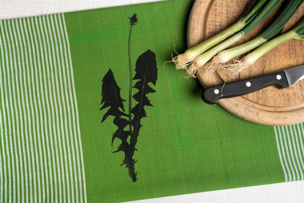 Bio&Fair-Trade Geschirrtuch Löwenzahn, leaf green