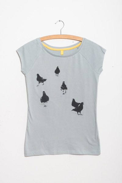 Frauenshirt Taubengang hellgrau *Einzelstück Größe S S