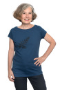 Frauenshirt Kenia Fair Trade Raglan Farn, dunkelblau L