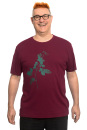 Männershirt Brombeere, weinrot XL