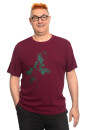 Männershirt Brombeere, weinrot XL