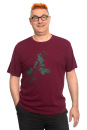 Männershirt Brombeere, weinrot XXL