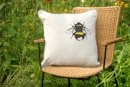 Handgewebter Bio-Kissenbezug Erdhummel natur 45*45