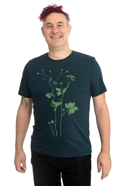 Männershirt Kenia Fair Trade Lovely Unkraut, dunkelgrün M