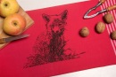 Handgewebtes Geschirrtuch Junger Fuchs rot