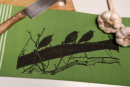Bio&Fair-Trade Geschirrtuch handgewebt Drei Stare, leaf green