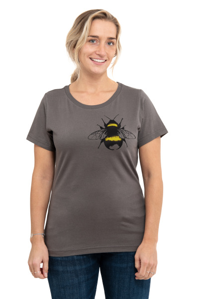 Frauenshirt Kenia Fair Trade Erdhummel, dunkelgrau M