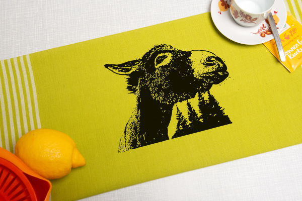 Bio&Fair-Trade Geschirrtuch Esel, hellgrün