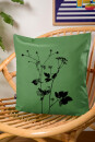Bio-Kissenbezug Lovely Unkraut, grün 40x40