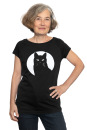 Frauenshirt Kenia Fair Trade Raglan Schwarzer Kater,...