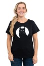 Frauenshirt Kenia Fair Trade Schwarzer Kater, schwarz M