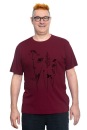Männershirt Schmetterlingswiese, weinrot S